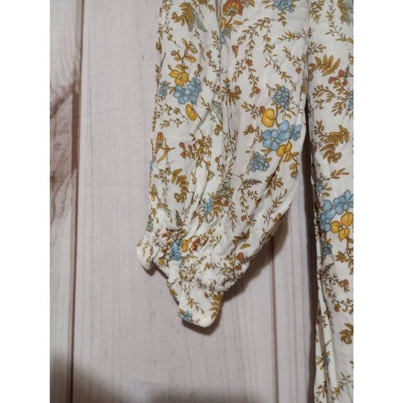 A.n.a Dress Ladies Medium White Yellow Floral Boho Cottagecore Maxi‎ - Picture 4 of 9